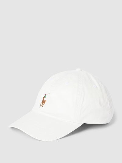 Polo Ralph Lauren Baseballpet in kaki met labelstitching Offwhite - 1