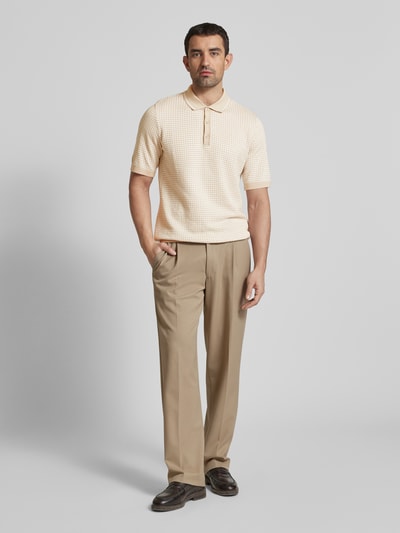 Cinque Regular fit poloshirt met structuurmotief, model 'FLAVIN' Beige - 1