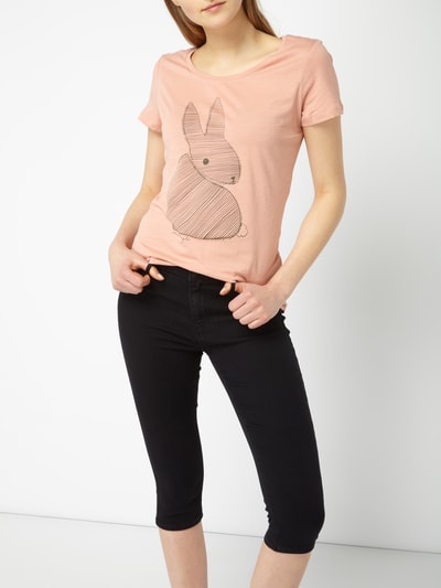 Armedangels T-Shirt mit Hasen-Print Apricot 3