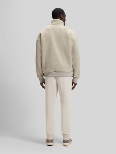 BOSS Green Teddyjacke mit gerippten Abschlüssen Beige 5