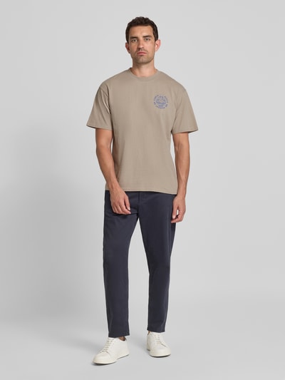 Edwin T-Shirt mit Label-Print Modell 'EDWIN MUSIC CHANNEL' Beige 1