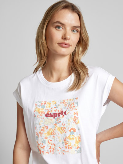 Esprit T-shirt met labelprint Wit - 3