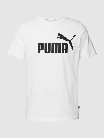 PUMA PERFORMANCE T-shirt van katoen met labelprint, model 'Logo Tee' Wit - 2