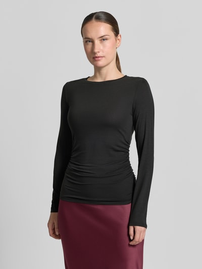 VERO MODA bluzka z długim rękawem o kroju slim fit z mieszanki lyocellu model 'AVA' Czarny 4