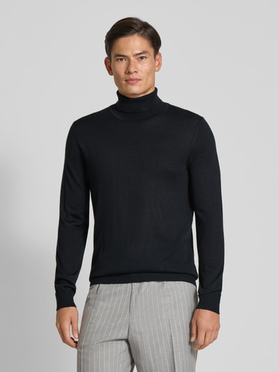 Christian Berg Men Pullover aus Merino-Mix mit Rollkragen Black 4