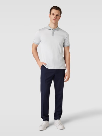 BOSS Poloshirt met structuurmotief, model 'Parlay' Zilver - 1