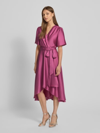 Swing Sukienka koktajlowa z wiązanym paskiem Mocnoróżowy 1