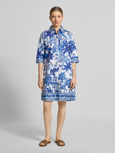 Christian Berg Woman Relaxed Fit Klein in Knielänge mit Allover-Motiv-Print Dunkelblau 1