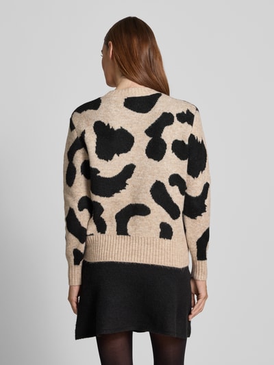 B.Young Gebreide pullover met ronde hals, model 'Minyax Leo Jumper' Beige gemêleerd - 5