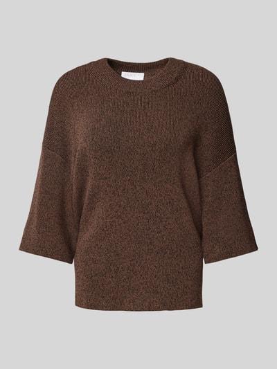 Jake*s Collection Gebreide pullover met 1/2-mouwen Middenbruin - 2