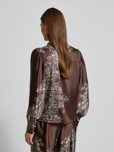 Neo Noir Relaxed Fit Bluse mit Allover-Paisley-Print Modell 'Massima' Dunkelbraun 5