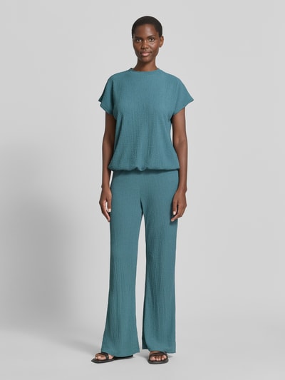Christian Berg Woman T-Shirt mit Strukturmuster und Rundhalsausschnitt Petrol 1