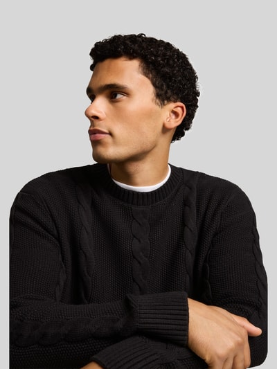 Tom Tailor Denim Pullover mit Zopfmuster-Struktur Black 3