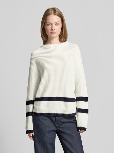 Oui Gebreide pullover met ronde hals, model 'VINIAH' Wit - 4