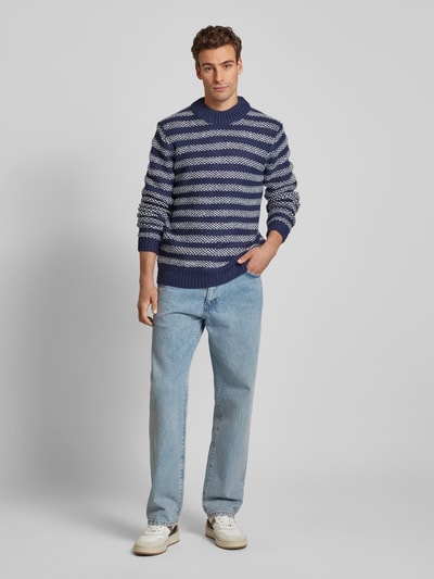 Casual Friday Gebreide pullover met turtleneck, model 'Karl' Marineblauw - 1