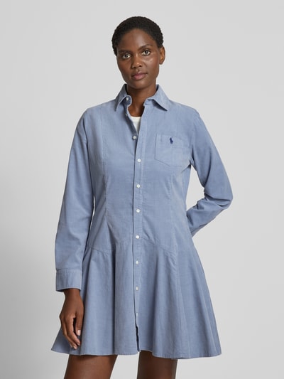 Polo Ralph Lauren Regular Fit Shirt Dress in Cord-Optik Bleu 4
