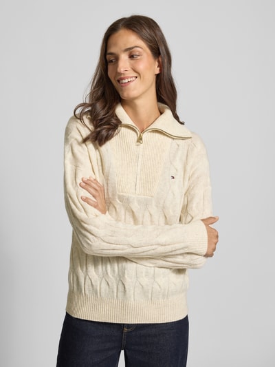 Tommy Hilfiger Regular fit schipperstrui van zuivere wol Ecru - 3