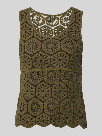VERO MODA Regular Fit Blusentop aus Baumwoll-Mix Modell 'ELSA' Oliv 2