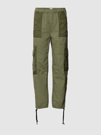 BDG Urban Outfitters Cargobroek met labeldetail, model 'CONTRAST' Olijfgroen - 2