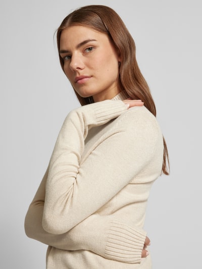 Christian Berg Woman Gebreide pullover met ribboorden, model 'Aliv' Beige gemêleerd - 3