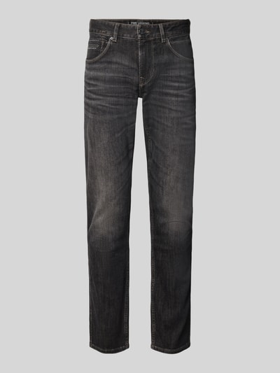 Produktfoto, Slim Fit Jeans mit Viskose-Anteil Modell 'Nightflight' von PME Legend in dunklem Grau mit 5-Pocket-Design, glatte Textur