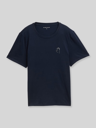 Tom Tailor Regular Fit T-Shirt aus reiner Baumwolle Marine 2