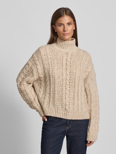 Marc O'Polo Oversized pullover van een mix van alpaca en katoen Offwhite - 4