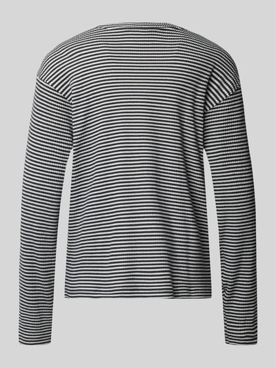 Jake*s Casual Pyjamabovendeel met geribde ronde hals Donkerblauw - 3