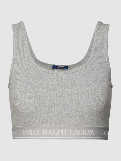 Polo Ralph Lauren Bustier in riblook, model 'BRALETTE SLEEVELESS TANK' Lichtgrijs gemêleerd - 2