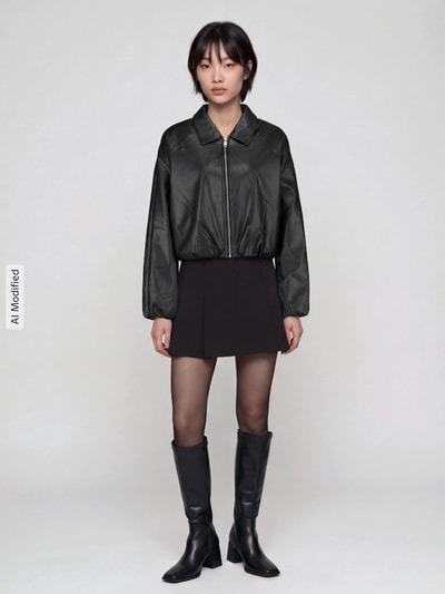 ONLY Bomberjacke mit elastischem Saum Modell 'SARAMY' Black 1
