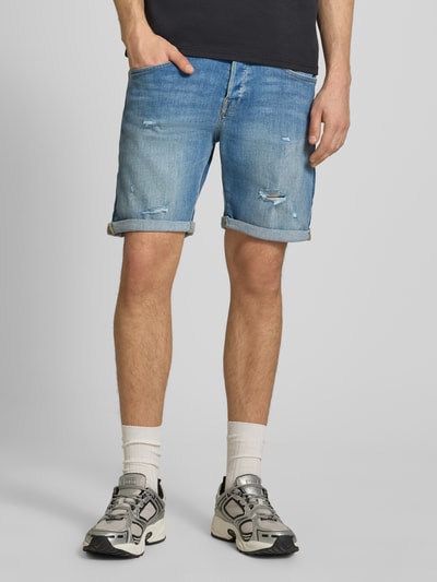 JACK & JONES Jeansshorts mit Umschlag Modell 'RICK' Hellblau 4