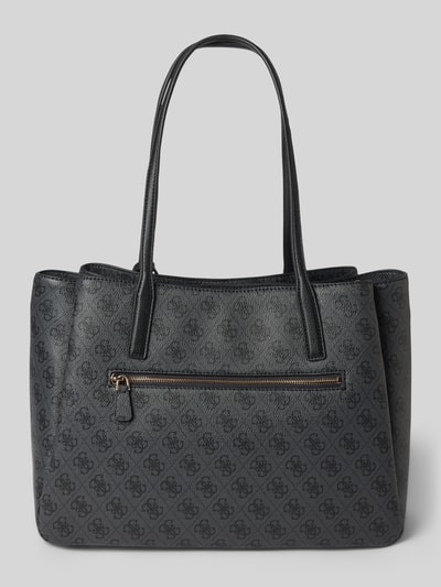Produktfoto, Handtasche in Leder-Optik Modell 'NOELLE' von GUESS mit Logo-Detail, geteiltem Hauptfach, schmalem Schulterriemen, dunkelgrau