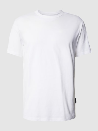 Marc O'Polo T-Shirt mit geripptem Rundhalsausschnitt Weiss 1