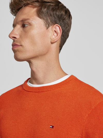 Tommy Hilfiger Gebreide pullover met ronde hals Oranje - 3