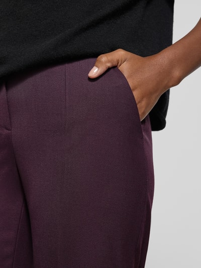 BOSS Wijde broek van wolmix, model 'TIREKA1' Aubergine - 3