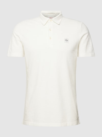 s.Oliver RED LABEL Poloshirt in melierter Optik Modell 'Washer' Weiss 2