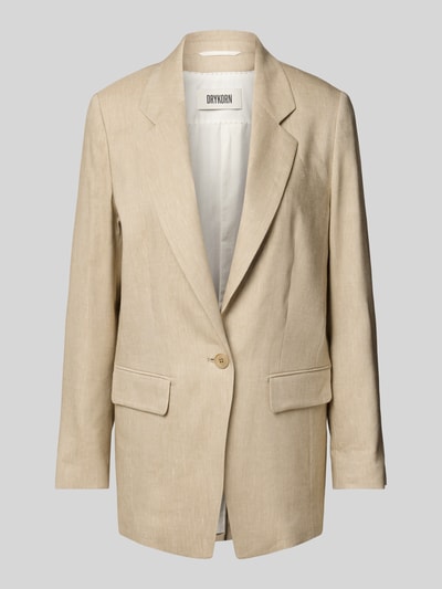 Drykorn Blazer met reverskraag, model 'BUNDREY' Zand - 2