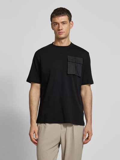 Antony Morato T-Shirt mit geripptem Rundhalsausschnitt Black 4