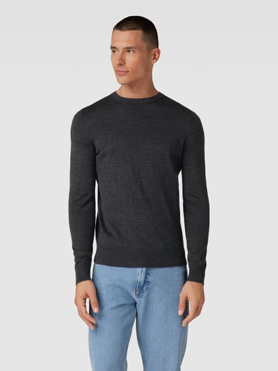 Christian Berg Men Pullover aus Woll-Mix Anthrazit Melange 4