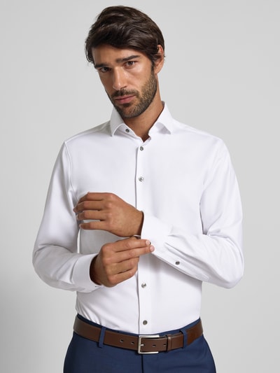 OLYMP Level Five Koszula biznesowa o kroju slim fit z kołnierzykiem typu kent Biały 3