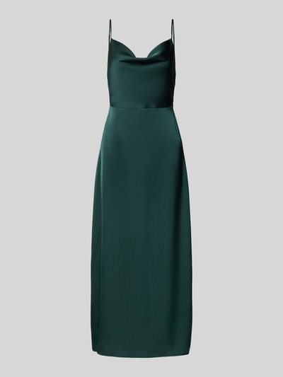 Produktfoto, Regular Fit Midikleid mit Rückenausschnitt Modell 'Ravenna' von Vila, satyna, cienkie ramiączka, zamek błyskawiczny, długość tyłu 117 cm, szerokość w rozmiarze 36: 33 cm