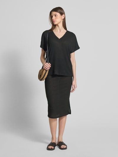 Soyaconcept Regular Fit T-Shirt mit V-Ausschnitt Modell 'DELIA' Black 1