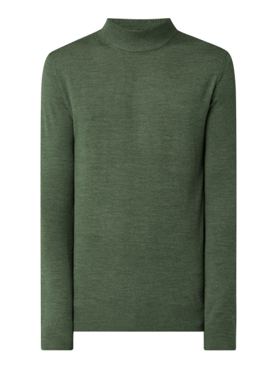 Christian Berg Men Pullover aus Wollmischung Khaki Melange 2