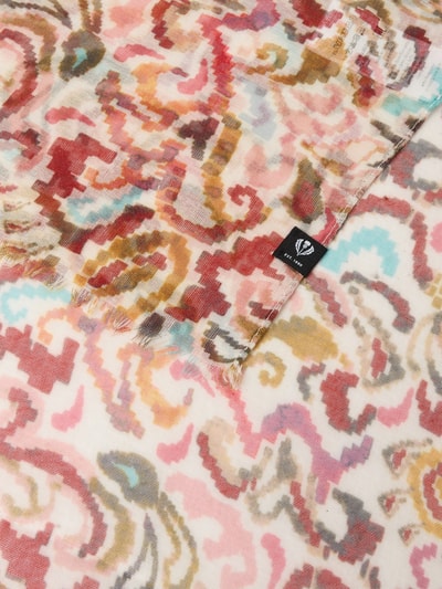 Productfoto, Schal mit Fransen-Abschlüssen van Fraas, dames sjaal in rechthoekige pasvorm met all-over bloemenprint in geweven look, breedte maat 1: 50 cm, lengte maat 1: 180 cm