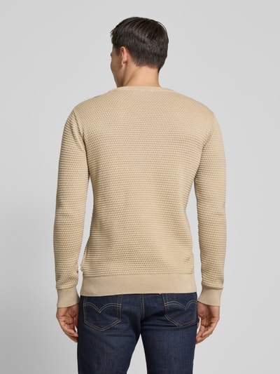 Knowledge Cotton Apparel Strickpullover mit Strukturmuster Modell 'VAGN' Sand 5