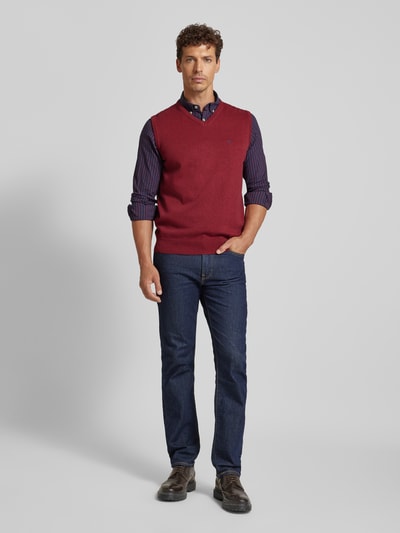 Fynch-Hatton Pullunder mit Label-Stitching Bordeaux 1