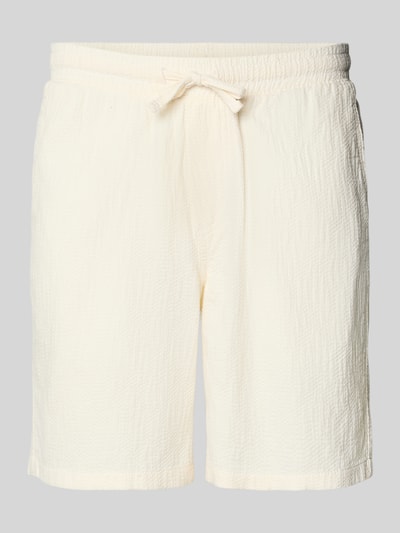 Produktfoto, Shorts mit Strukturmuster Modell 'JAIDEN' von Jack & Jones, Herren Shorts aus Material-Mix, Regular-Fit, cremefarben, strukturierte Oberfläche, Bundweite 41 cm, Innenbeinlänge 21 cm, geeignet für legere Outfits