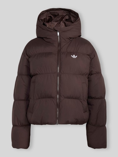 adidas Originals kurtka pikowana o kroju regular fit z wyhaftowanym logo Czekoladowy 2