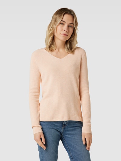 Christian Berg Woman Strickpullover mit abgerundetem V-Ausschnitt Lachs Melange 4