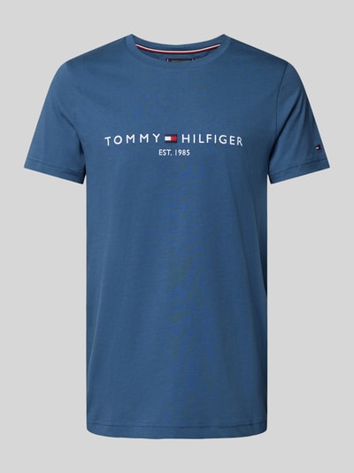 Tommy Hilfiger T-Shirt mit Label-Print Jeansblau 1